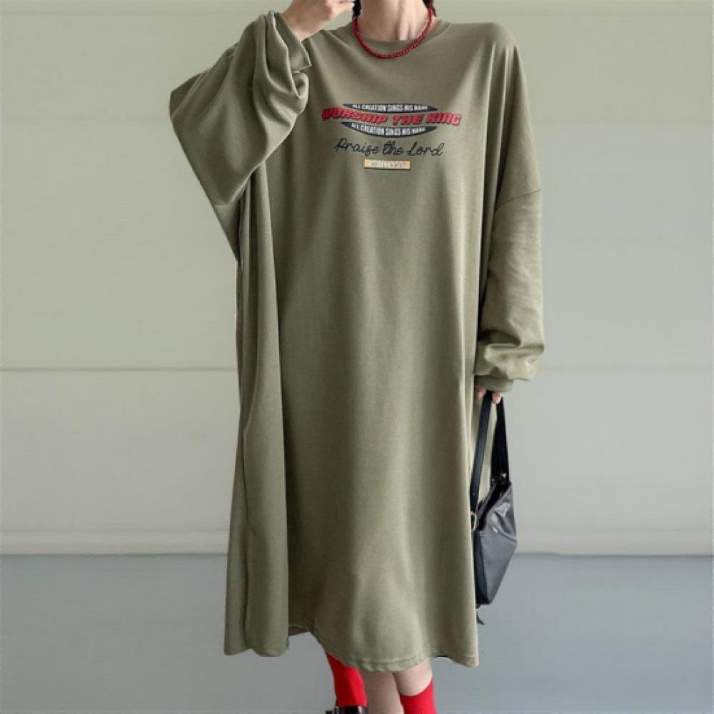 New Arrivals Open Run Women Puff Print Big Size Long Slit Dress