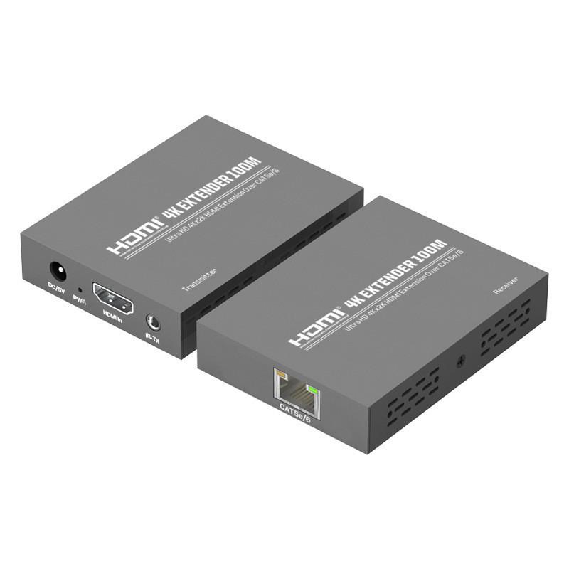 HDMI-удлинитель 4K30 Гц с локальным выходом и односторонним POC, дальность 100 м