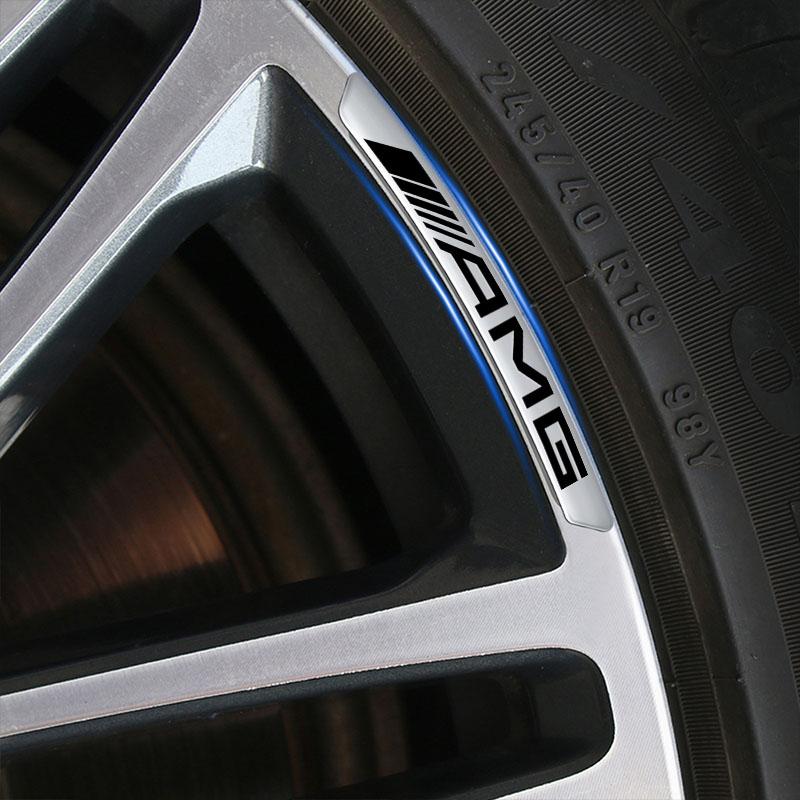 4Pcs Auto Wheel Hub Badge Tire Rim Stickers Accessories For Mercedes-Benz AMG C500 C200 C300 A B C E GLA CLA GLK GL ML GLE W204 W205 W203 W211 W212