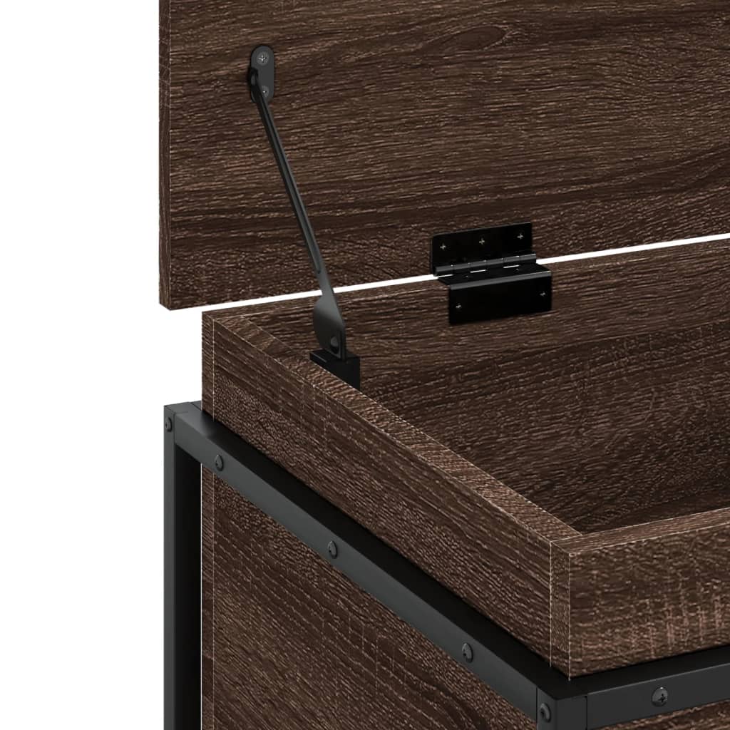 Storage Box with Lid Oak Look 80 x 40 x 51.5 cm