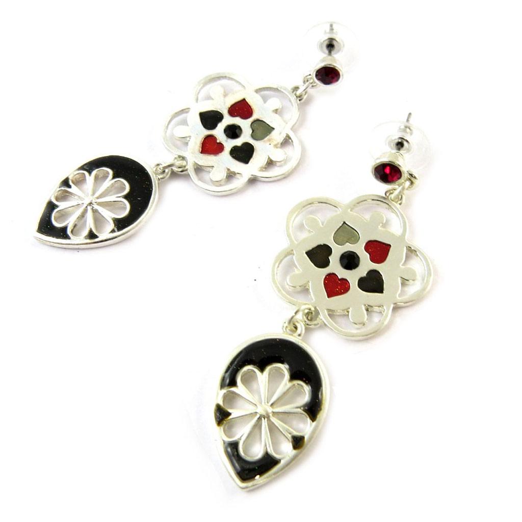 NOA [G5772] - Дизайнерские серьги «Эмили» черно-красные