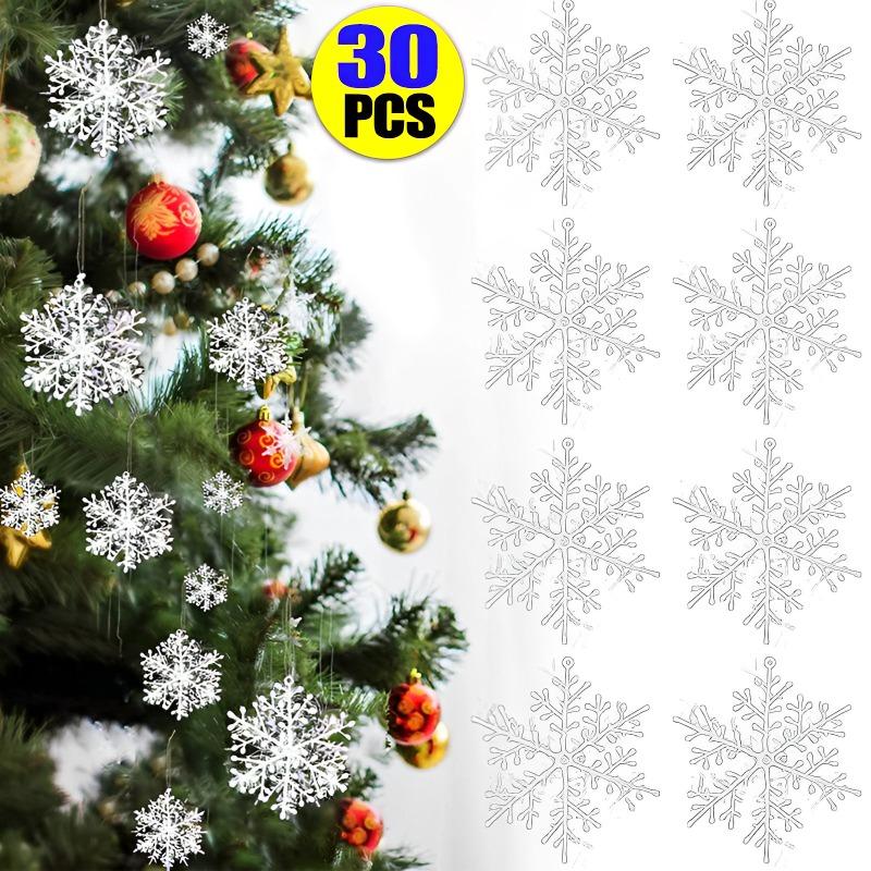 30 шт. Рождественские снежинки Украшения Navidad Домашний подвесной кулон Украшение для рождественской елки Зимний Рождество Новый год Товары для вечеринки