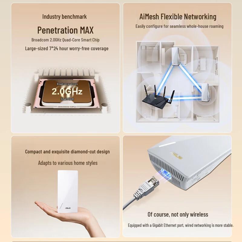 ASUS RP-BE58 Little Flying Hero WiFi 7 Range Extender (CN version)