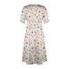 Women's Summer Casual Dress V Neck A-line Boho Ditsy Floral Flounce Sleeve Wrap Hem Dress