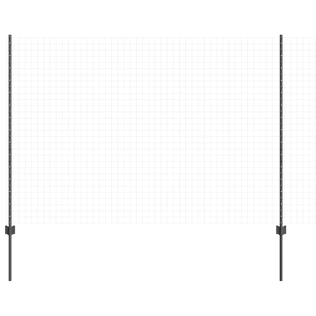 Embedded Fence Post 5 pcs Gray 200 cm