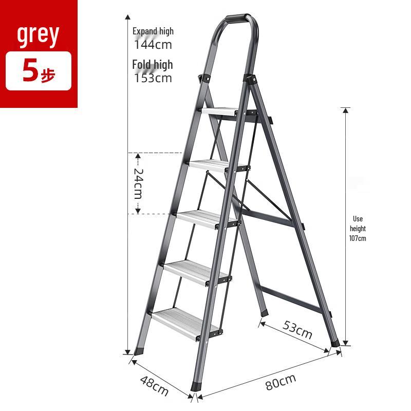 Compact Folding Multi-Functional Telescopic 4-Step A-Frame Ladder