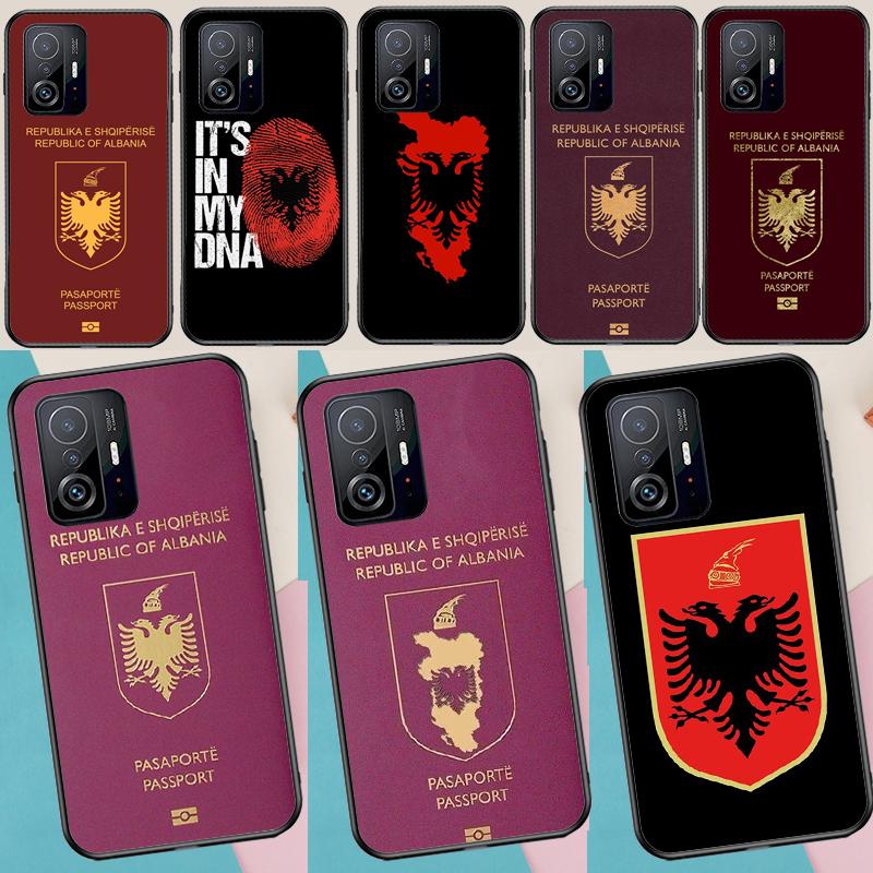 Чехол-портмоне для паспорта Албании для Xiaomi 14 Ultra 15 13 11T 12T 13T 14T Pro POCO X7 Pro X3 X5 X6 M6 F5 F6 Pro