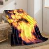 Fiery explosion with swirling yellow, orange, and black flame patterns. for all seasons blanket lunch break throw gift