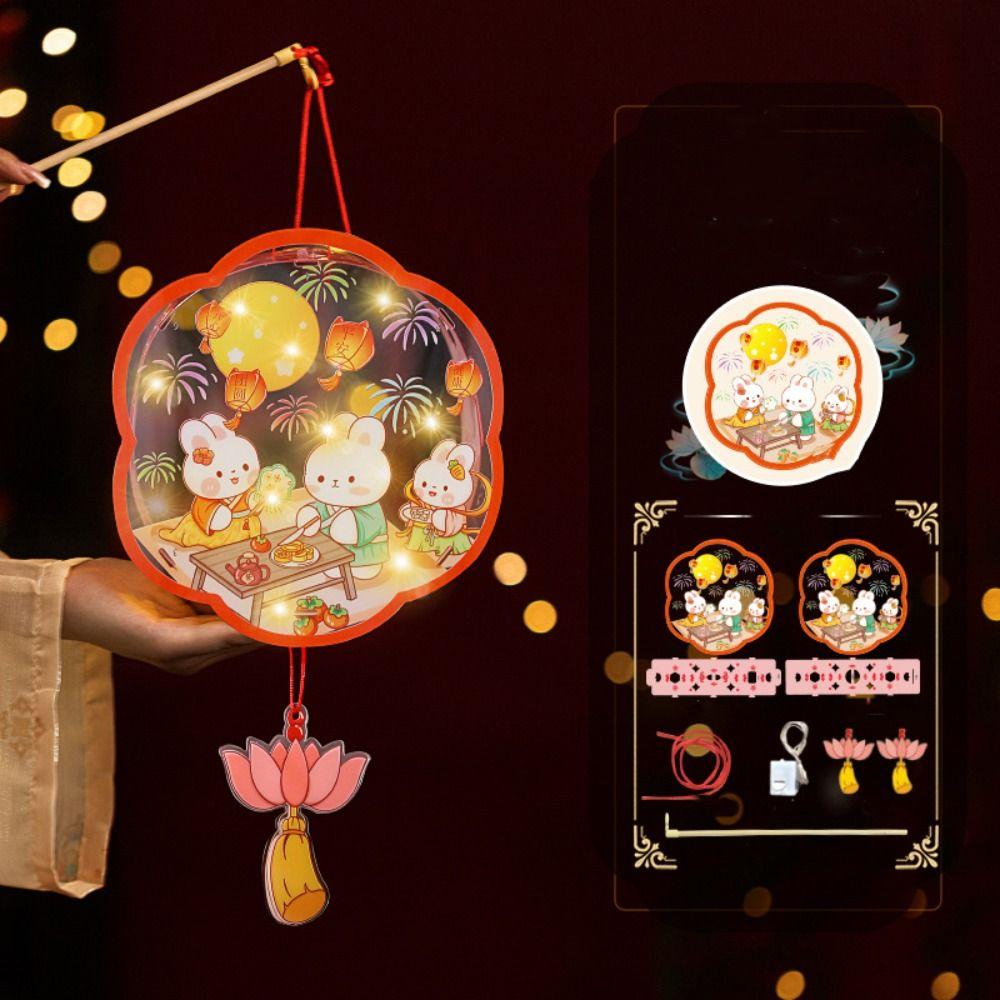 Ручной фонарь в виде кролика, светящийся фонарь в виде кролика, аксессуары ханьфу