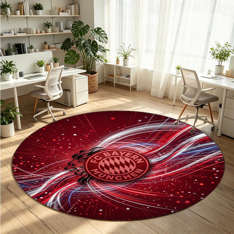 Bayern Munich Printed Round Crystal Velvet Rug Soft Non Slip Floor Carpet For Bedroom Holiday Gift