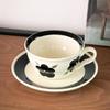 Керамическая кофейная чашка и блюдце, нишевая креативная чашка, послеобеденный цветочный чай, чашка для воды с подносом