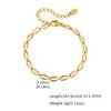 18K Gold Plated Hollow Oval Link Chain Stainless Steel Bracelets for Women, Minimalist Waterproof Elegant Jewelry Set Gifts