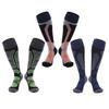 Компрессионные высокие носки TENOCEE для улицы и темно-синие флуоресцентно-зеленые флуоресцентные 3 размера L мужские для активного отдыха, спорта, катания на лыжах, сноуборде, зимы,