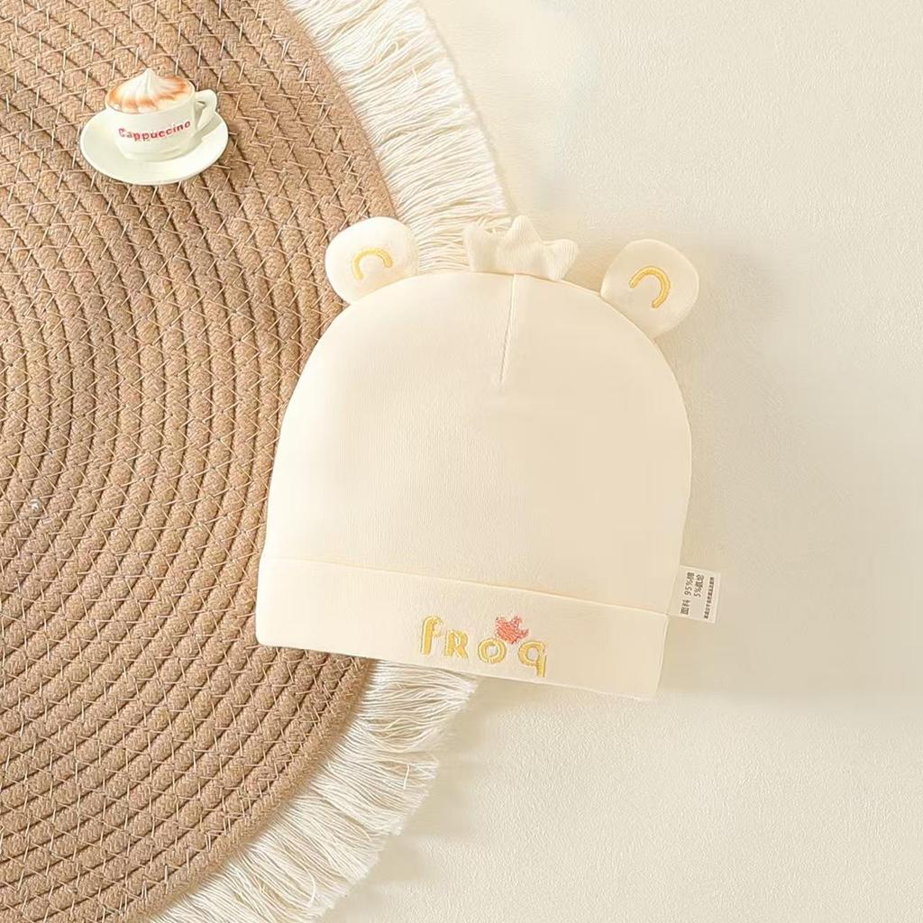 Pure Cotton Double Layer Newborn Hat for 0-3 Months, Suitable for Autumn/Winter