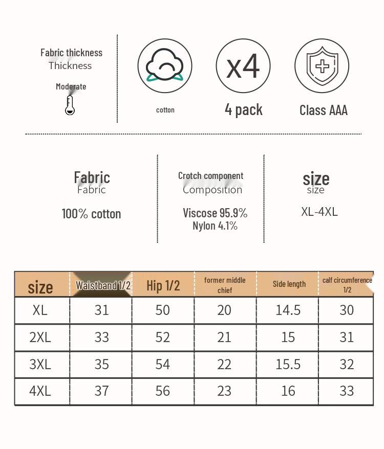 Hengyuanxiang Women's High-Waist Cotton Tummy Control Briefs - 4 Pack