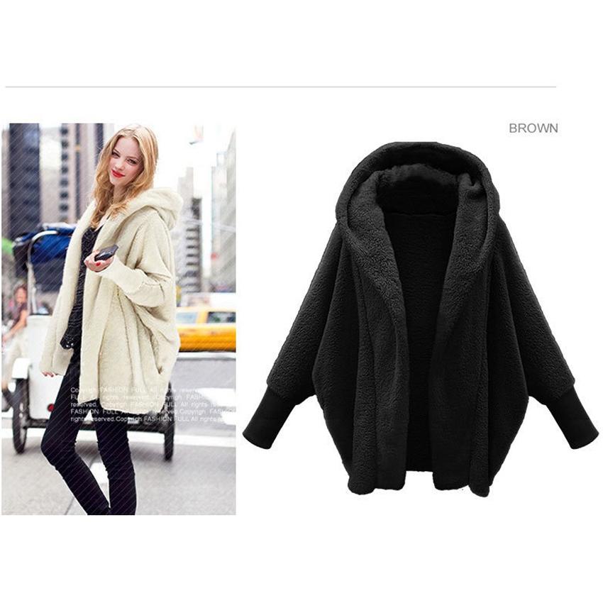Женский топ осенне-зимнего сплошного цвета с длинными рукавами и капюшоном, свободное плюшевое бархатное пальто, женский топ-тренд