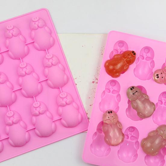 Форма для шоколада в форме свиньи, антипригарная силиконовая форма для конфет, 12 сеток, форма для десерта для домашней кухни