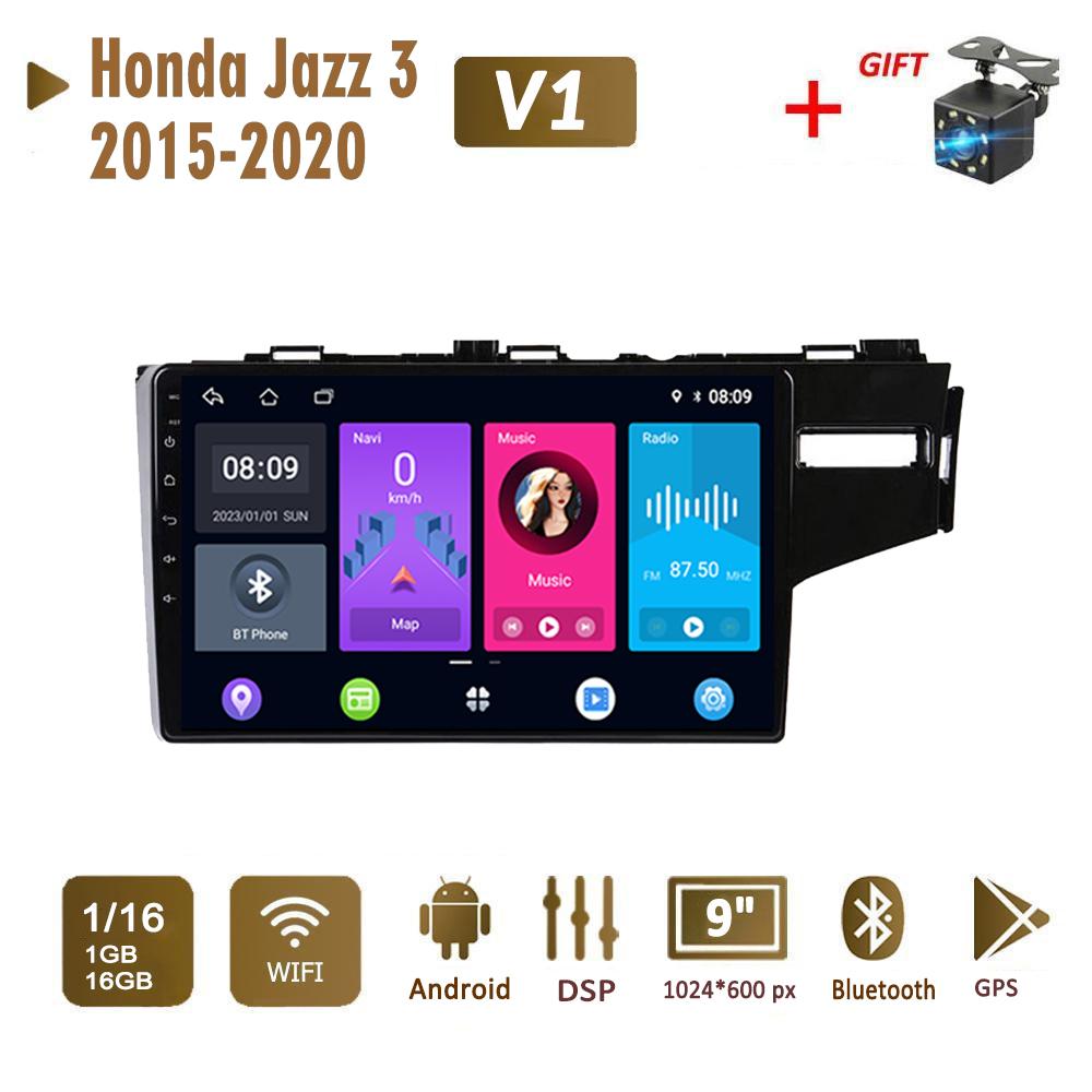 Автомобильная магнитола Android стерео для Honda Jazz 3 2015-2020 Fit 3 GP GK 2013-2020 2 Din Мультимедийная навигация Carplay Авторадио GPS WIFI Головное устройство 4 + 64 ГБ