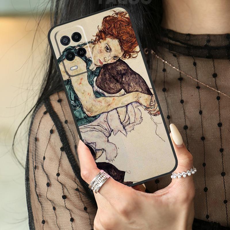 Художественный чехол Эгона Шиле для Oppo A74 A94 A54 A80 A60 A40 A18 A38 A58 A78 A98 A96 A76 A16 A15 A17 A57 A77 A5 Pro