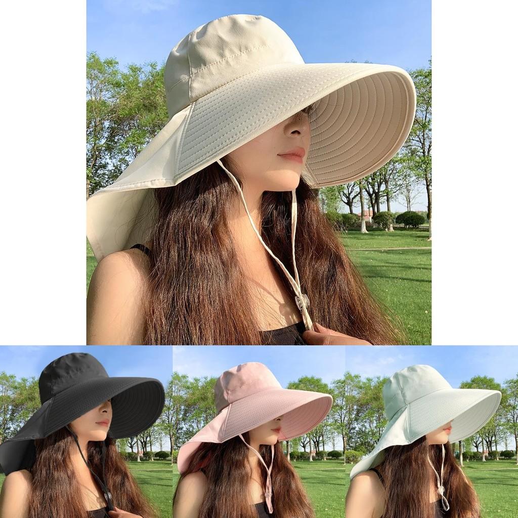 Wide Brim Sun Hat For Women Summer Uv Protection Neck Covering Stylish Design