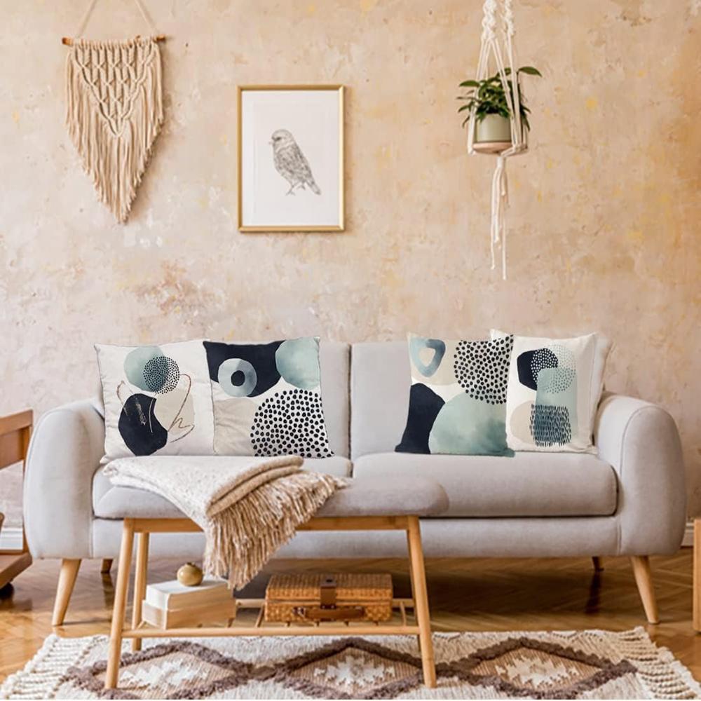 Геометрический узор в стиле туши и акварели Простая и элегантная наволочка Декоративная наволочка для подушки на диван или в спальню на молнии