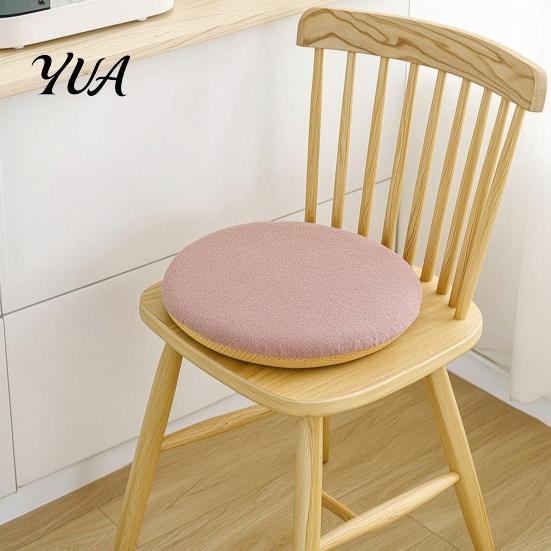 Teddy Velvet Seat Cushion Memory Foam Chair Pad, Dining with Ties, Anti-slip Bottom, Washable Strap Fixed Cover, Soft Thick Warm Pad for Office Autumn