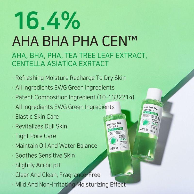 APLB Очищающий тоник для лица с AHA, BHA, PHA и центеллой