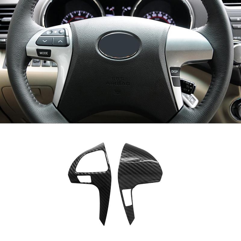 ABS карбоновая текстура, автомобильный руль, кнопка, крышка, наклейка, накладка для Toyota Highlander 2009 2010 2011-2014 для Camry