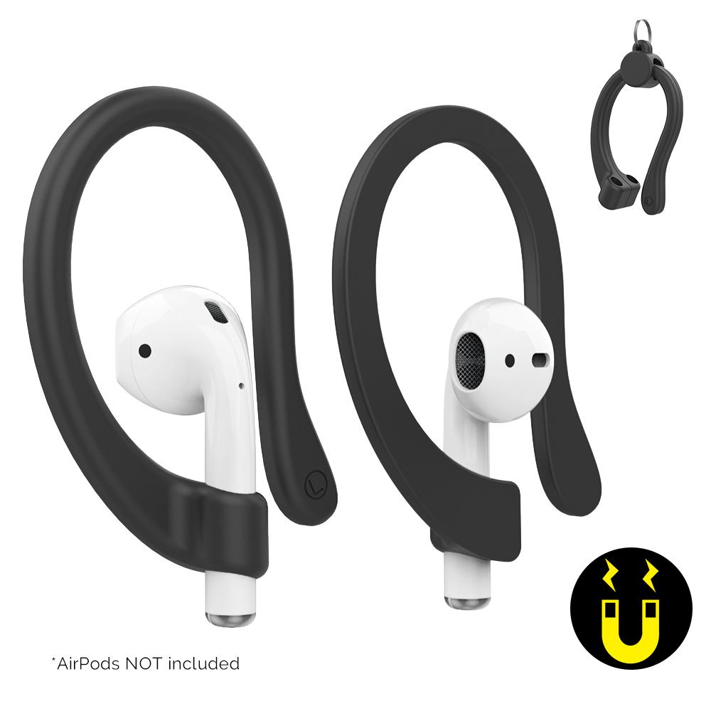 Мягкие силиконовые противопотерянные ушные крючки для AirPods 1/2/3/Pro/Pro 2, спортивные противоскользящие держатели для ушей с зажимом для хранения для бега, спортзала