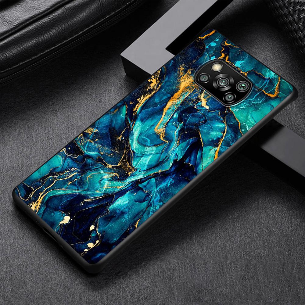 Цветной роскошный мраморный чехол для телефона для Xiaomi Poco X3 NFC M3 X4 Pocophone F1 M4 Pro F3 GT, мягкий силиконовый черный чехол