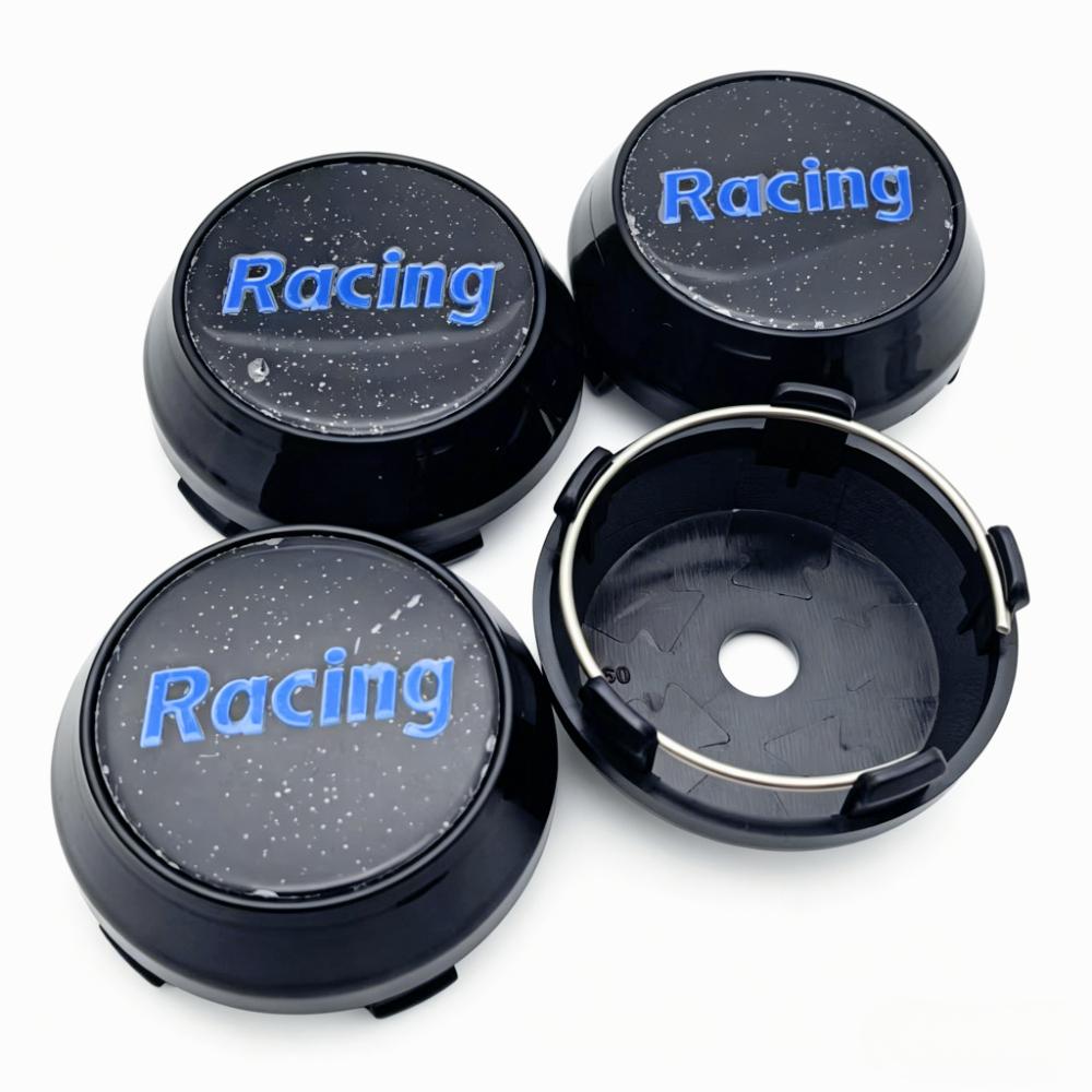4pcs Racing Sport Letters Logo Badge Car Wheel Center Caps 60MM Clips 56MM Wheels Hub High Cap Rim Hubcaps Cover Car Accessories