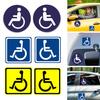 5Pcs Disability Access Stickers Durable Vinyl UV Resistant Waterproof Easy Visibility Wheelchair Symbol Decals