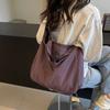 Solid Color Nylon Zipper Product Women's Tote Bag  High Beauty Fashion Handbag Sweet Soft Versatile Popular Shoulder Bag