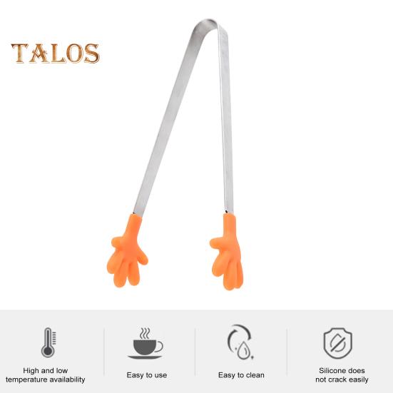 Mini Tongs Serving Tong Stainless Steel Palm Shape Food Tong for Ice Cube Sugar Fruits Salad Barbecue Grilling Buffet Kitchen Cooking