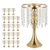 20 PCS Wedding Flower Vase, 33.5 cm Tall Flower Table Centerpieces, Crystal Banquet Vases Easy Installation, Electroplated Finish, Versatile