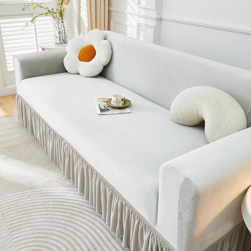 Autumn and Winter Plush Sofa Cover All in One Universal Skirt New Anti Cat Scratch High End All Inclusive Cover