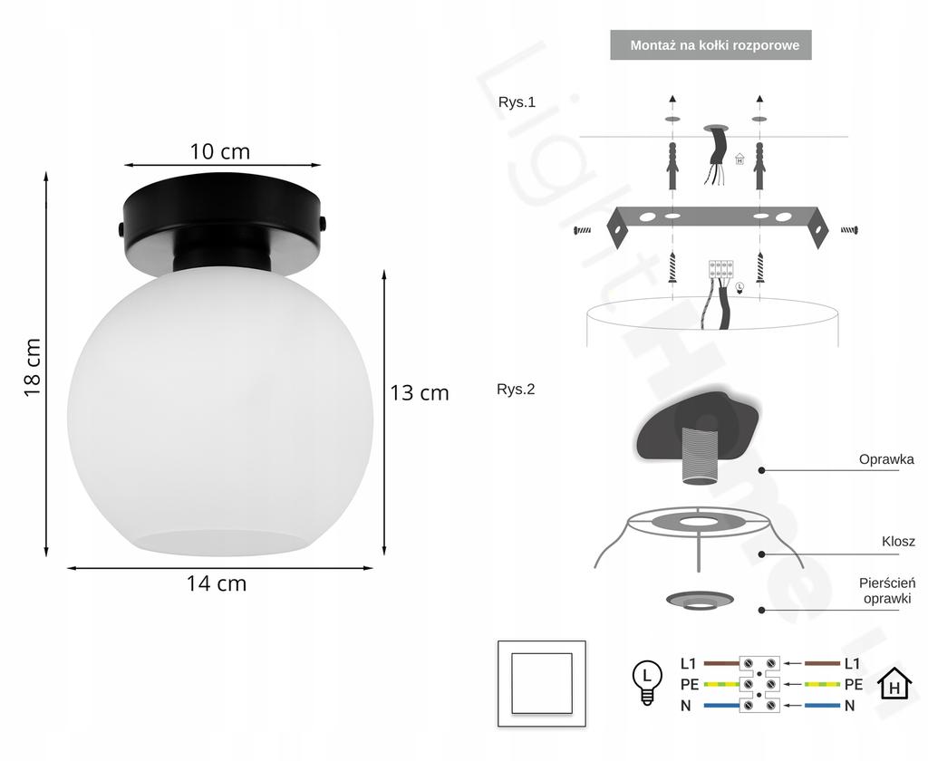 CLASSIC CEILING LAMP GLASS LAMP Sphere LED