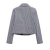 Осенняя новая женская одежда, европейский и американский стиль, французский дизайн, модный короткий повседневный блейзер в клетку «гусиная лапка»