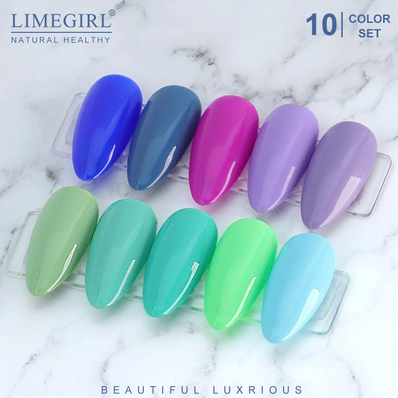 limegirl 10 шт./компл. гель-лак для ногтей популярные цвета полуперманентный замачиваемый УФ-светодиодный гель-лак для дизайна ногтей