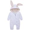 Baby 3d Rabbit Ear Long Romper Cute Long Sleeve Hoodie Jumpsuits Toddler Winter Warm Outwear