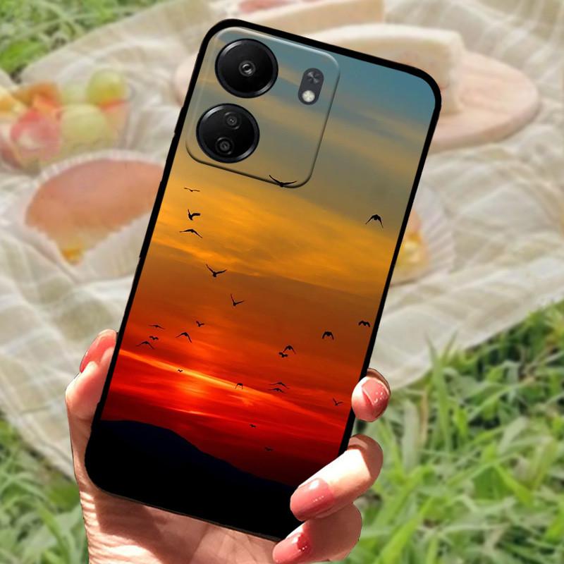 Для Redmi 13C 4G Чехол ТПУ Силикон Мягкая Защитная Задняя Крышка Телефона Для Xiaomi Poco C65 Модный Принт Ударопрочный Бампер Чехлы
