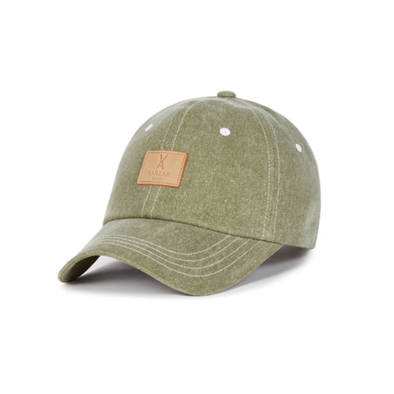 VARZAR VA Square Pigment Label Ball Cap Deep Green