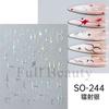 Nail Art Sticker, Laser Snake Year Small Snake Mango Star Small Spirit Snake Cartoon Four-Color Adhesive Nail Sticker