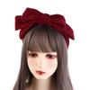 Wide Bowtie Hair Hoop Corduroy Wash Face Hairband Fashion Bowtie Headband  Makeup