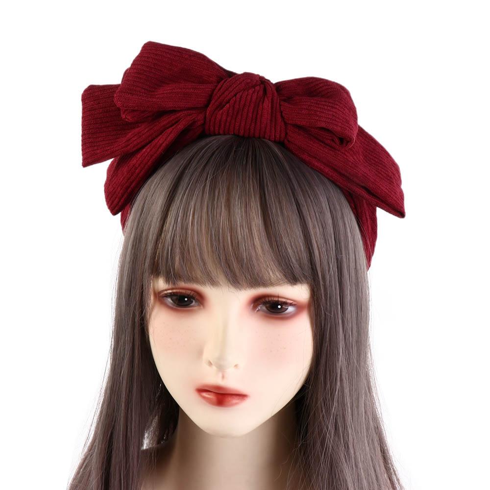 Wide Bowtie Hair Hoop Corduroy Wash Face Hairband Fashion Bowtie Headband Makeup