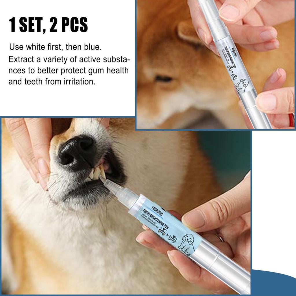 2x Pet Tooth Pen для собак и кошек для очистки зубов от зубного камня, удобная для путешествий, простая в использовании чистка зубов и десен домашних животных