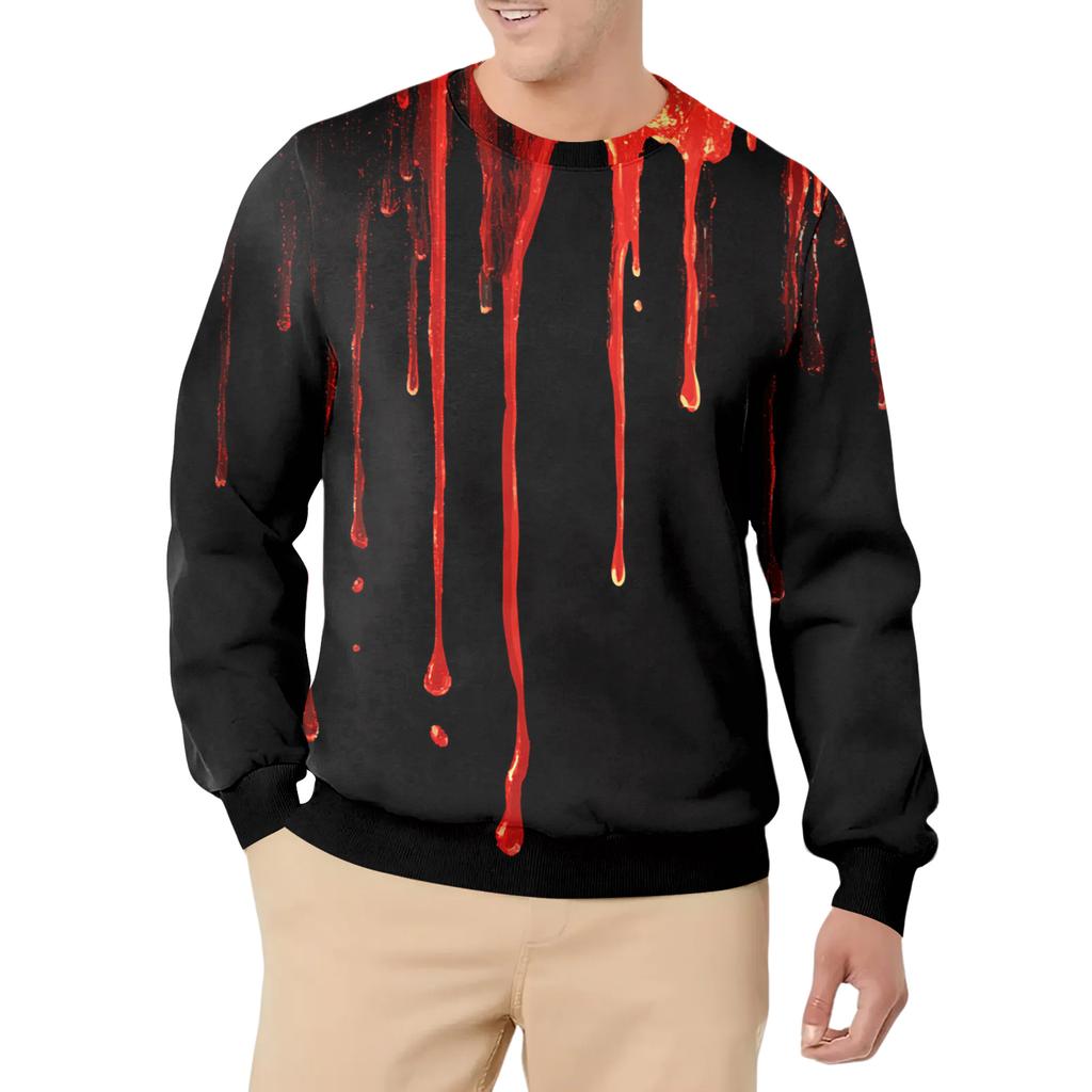 Мужской повседневный модный свитшот с принтом и круглым вырезом