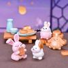 Cute Rabbit Mooncake Figurines Mini Moon Cakes Ornament  Micro Landscape