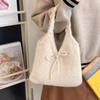 Multicolor Bow Knitted Handbag Soft Knitted Wrist Bag Creative Knit Shoulder Bag  Travel