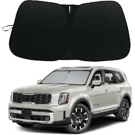 Windshield Sun Shade Compatible With Nissan Rogue 2014- Accessories, 240T Foldable Window Sunshade Sun Visor Protector, Blocks UV Rays Keep Your Car